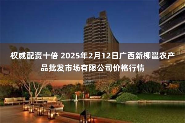 权威配资十倍 2025年2月12日广西新柳邕农产品批发市场有限公司价格行情