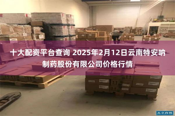 十大配资平台查询 2025年2月12日云南特安呐制药股份有限公司价格行情