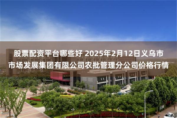 股票配资平台哪些好 2025年2月12日义乌市市场发展集团有限公司农批管理分公司价格行情